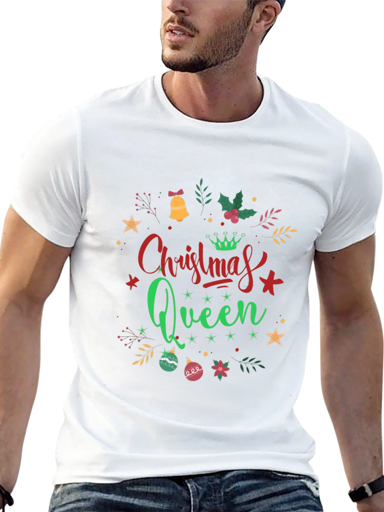 Camiseta Negra Navideña Christmas Queen