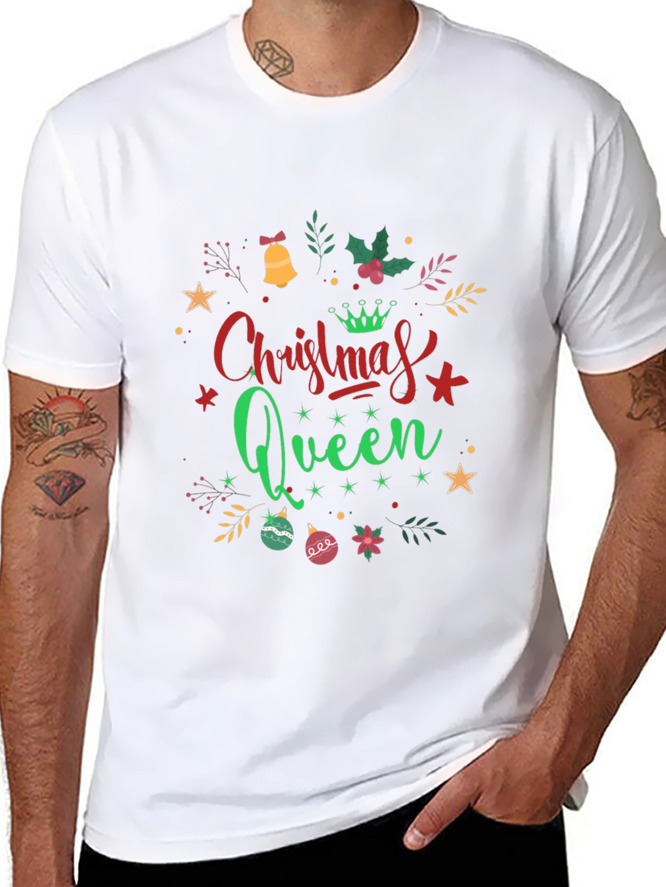 Camiseta Negra Navideña Christmas Queen