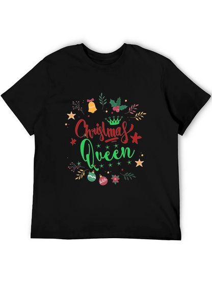 Camiseta Negra Navideña Christmas Queen
