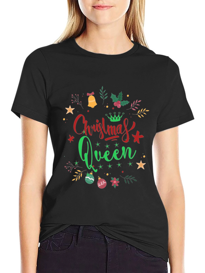 Camiseta Negra Navideña Christmas Queen