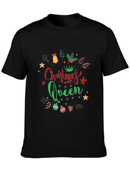 Camiseta Negra Navideña Christmas Queen