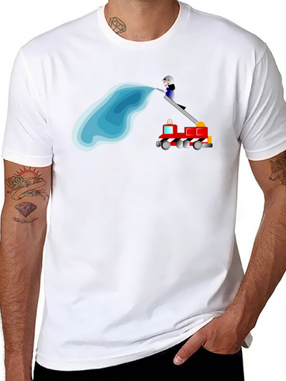 Camiseta Negra con Diseño de Bomberos