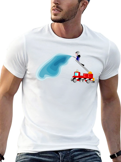 Camiseta Negra con Diseño de Bomberos