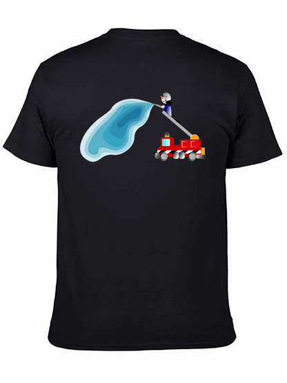 Camiseta Negra con Diseño de Bomberos
