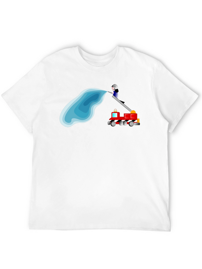 Camiseta Negra con Diseño de Bomberos