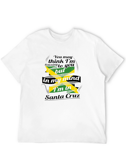 Camiseta Hombre Negra con Diseño Divertido Santa Cruz