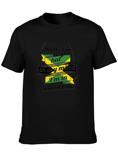 Camiseta Hombre Negra con Diseño Divertido Santa Cruz