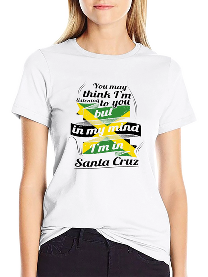 Camiseta Hombre Negra con Diseño Divertido Santa Cruz