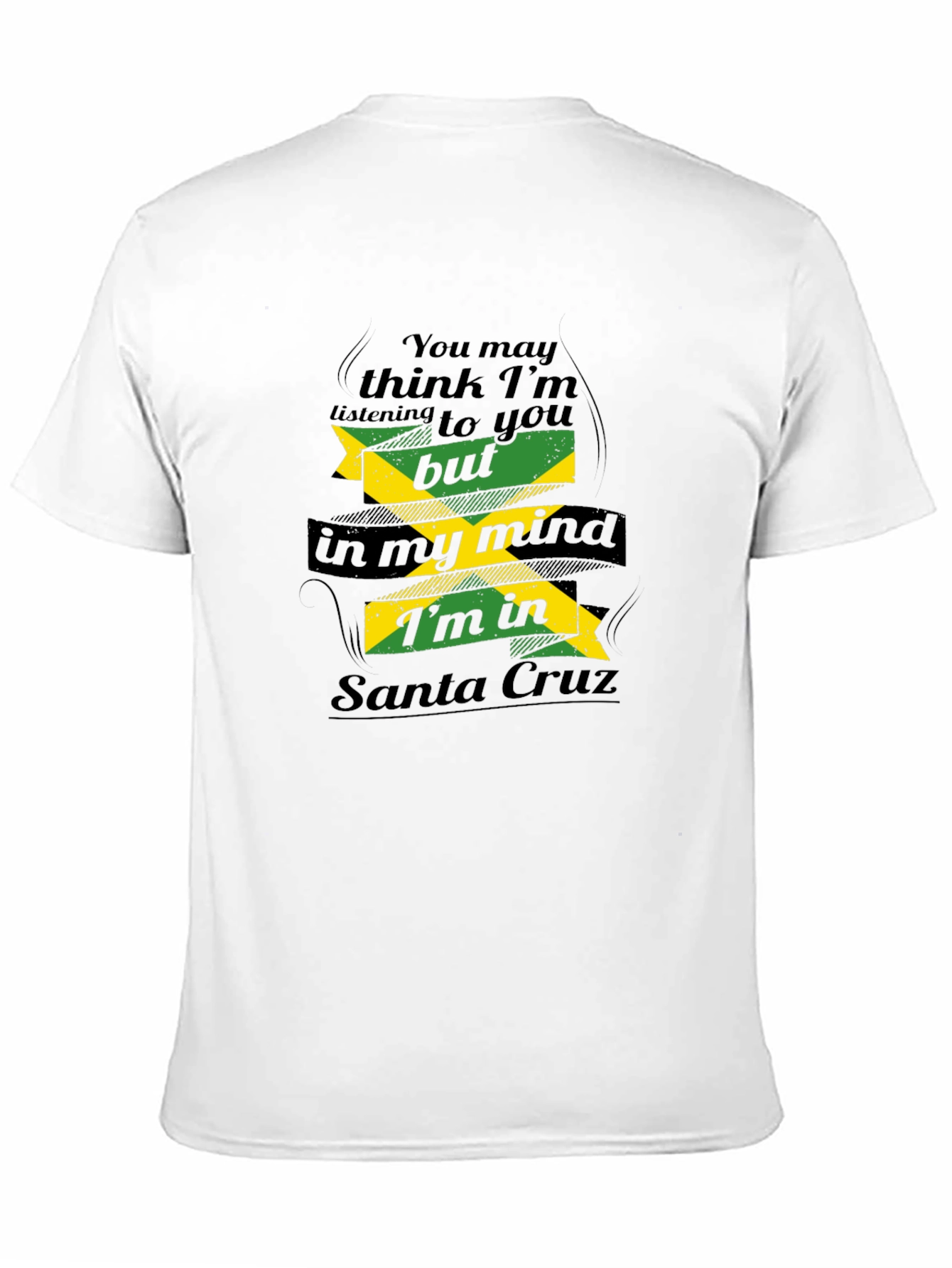 Camiseta Hombre Negra con Diseño Divertido Santa Cruz