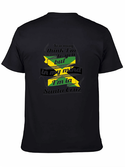 Camiseta Hombre Negra con Diseño Divertido Santa Cruz