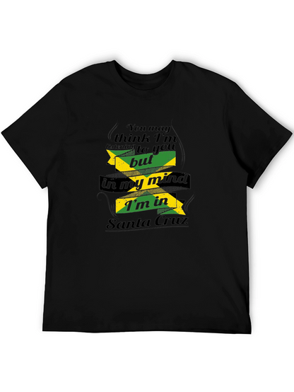 Camiseta Hombre Negra con Diseño Divertido Santa Cruz