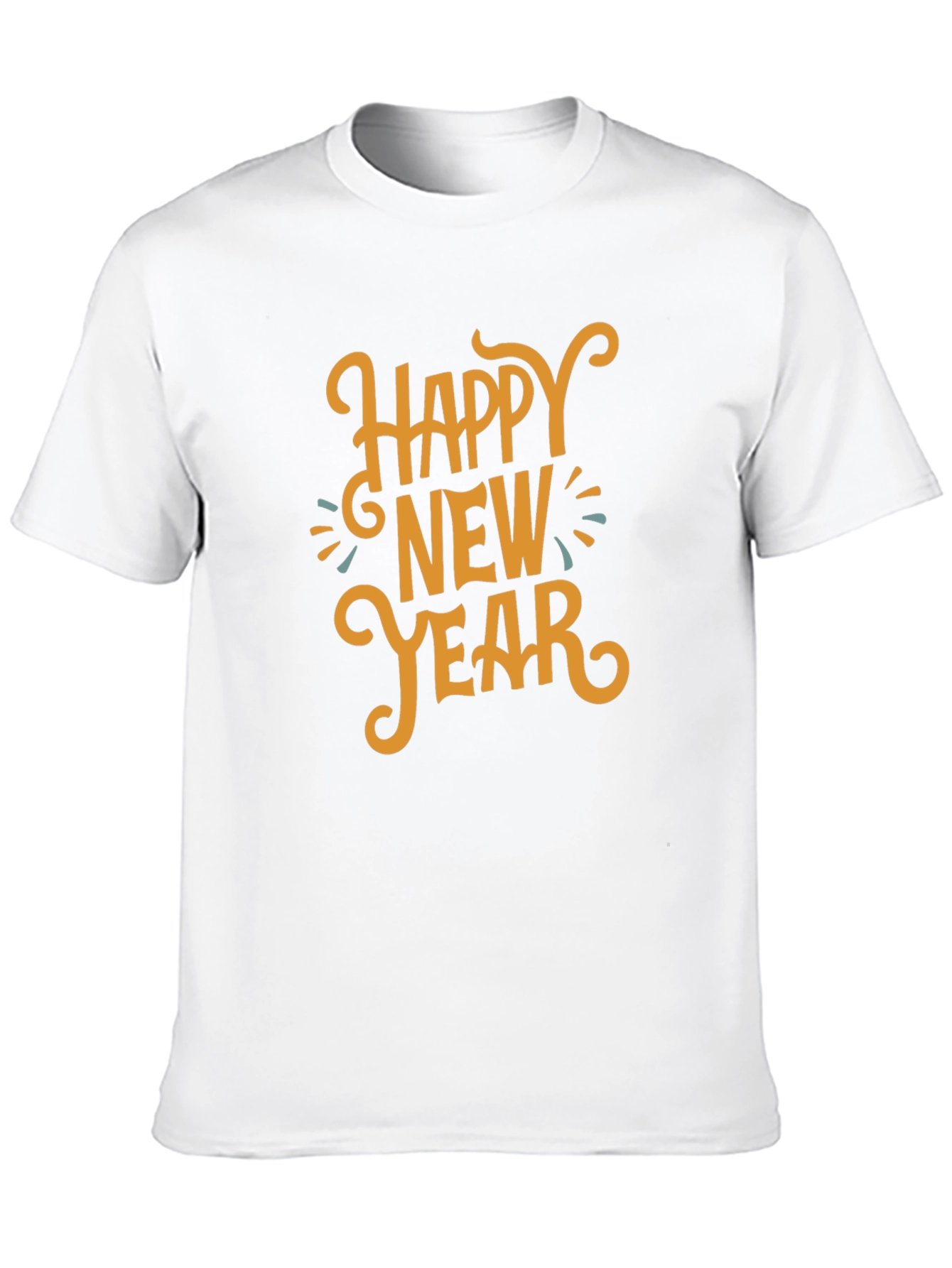 Camiseta Negra Feliz Año Nuevo Estilo Festivo