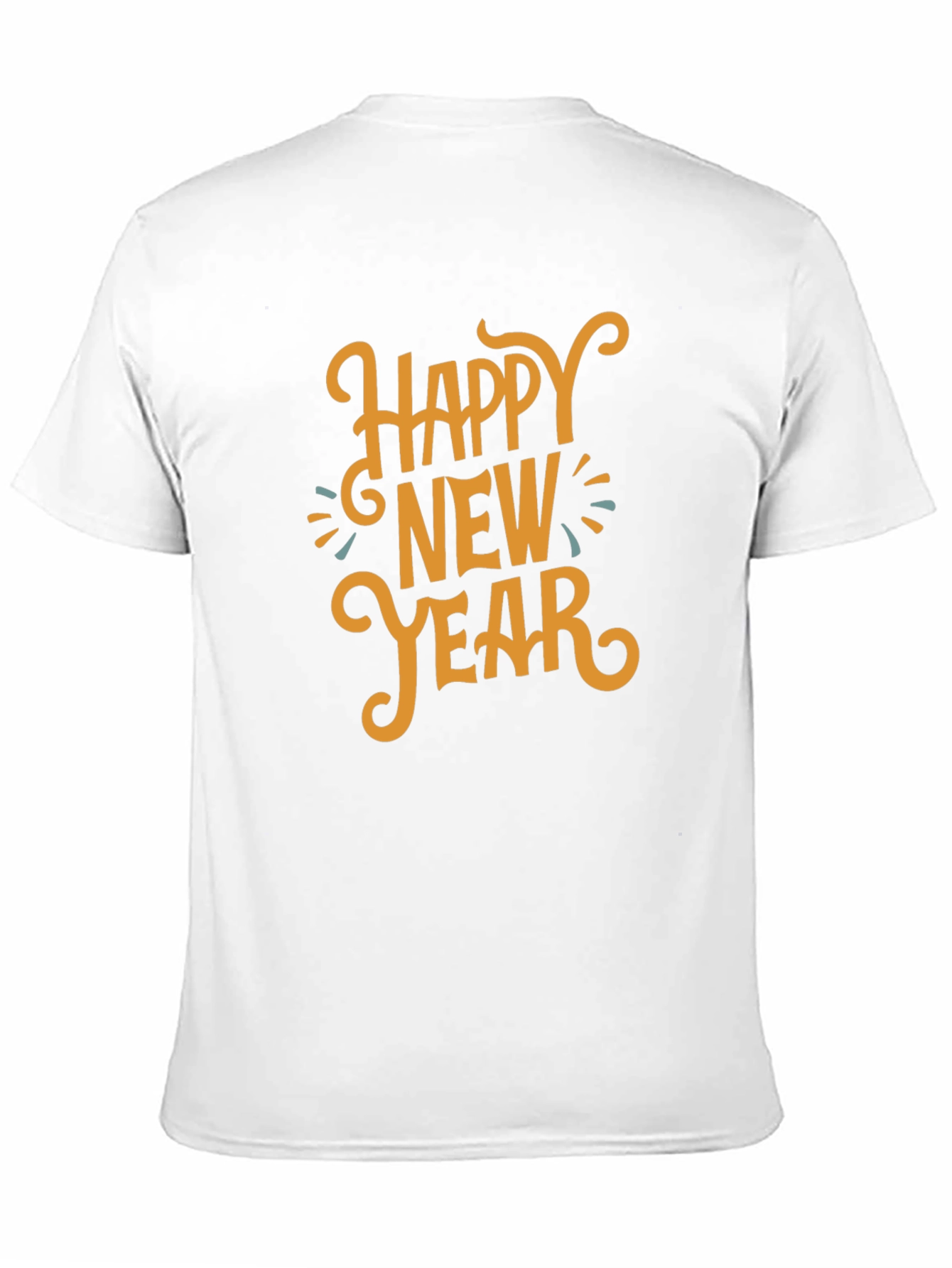 Camiseta Negra Feliz Año Nuevo Estilo Festivo