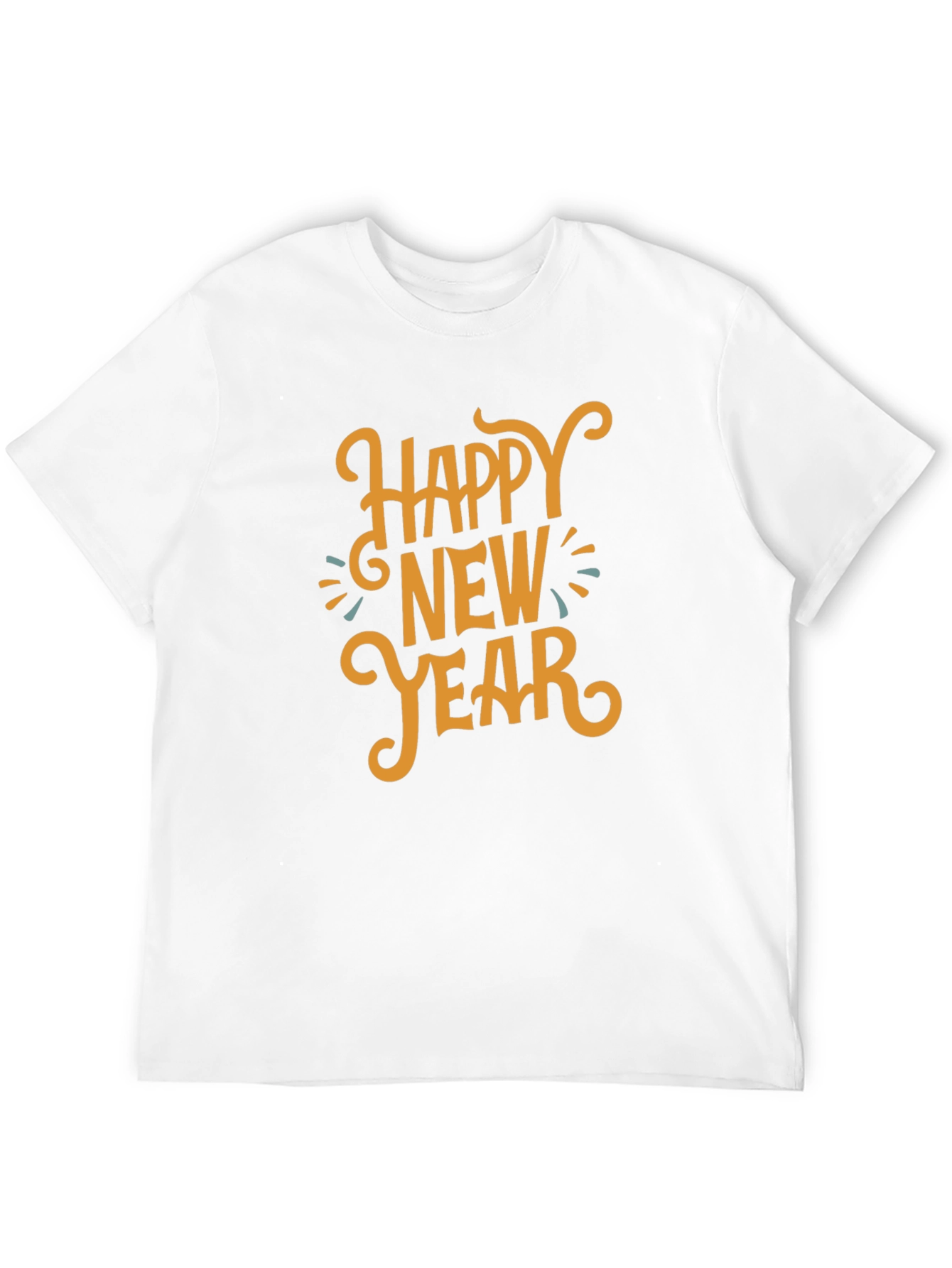 Camiseta Negra Feliz Año Nuevo Estilo Festivo