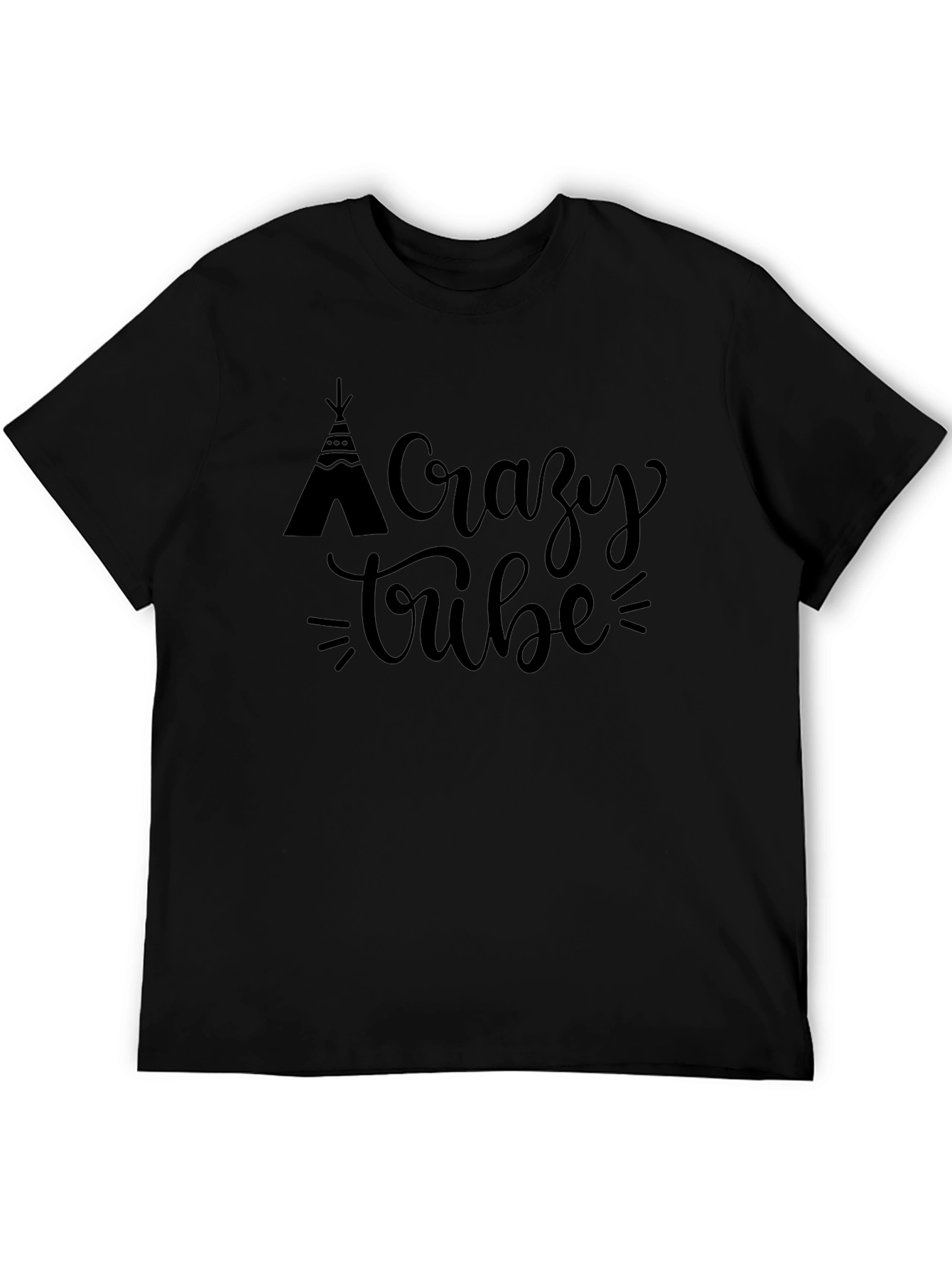 Camiseta Negra Crazy Tribe para Hombre