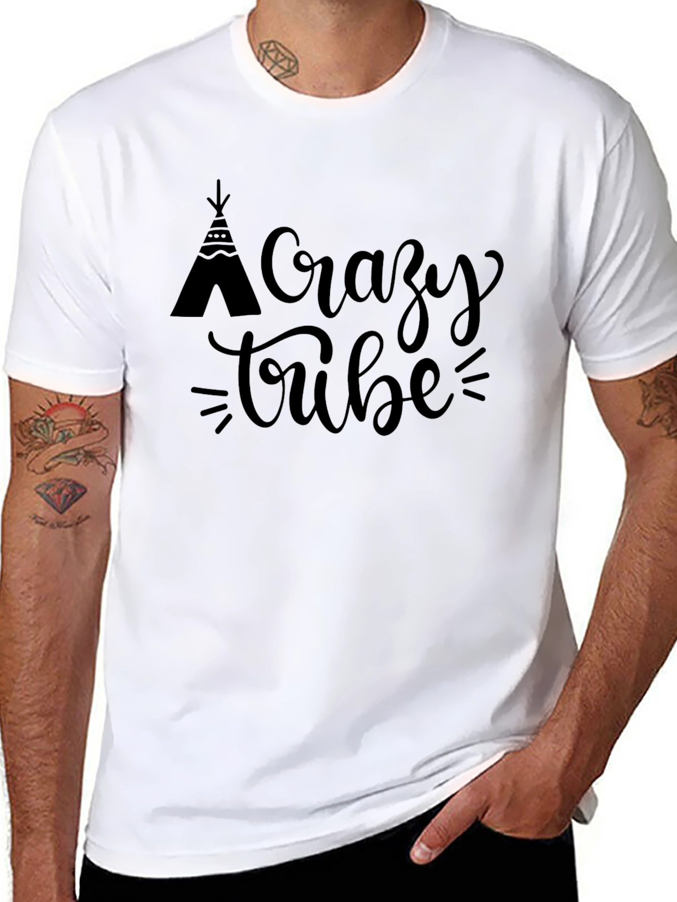 Camiseta Negra Crazy Tribe para Hombre