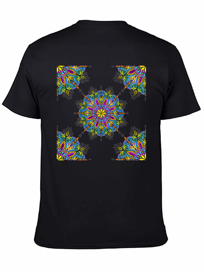 Camiseta Negra Mandala Abstracta