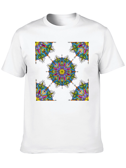 Camiseta Negra Mandala Abstracta