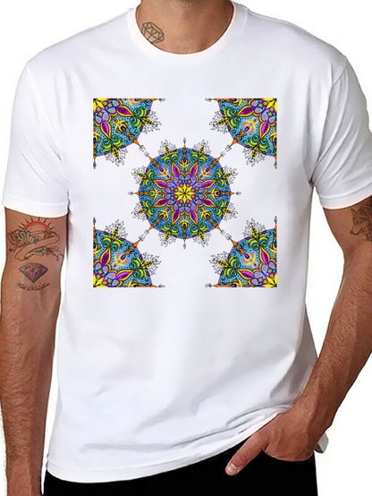 Camiseta Negra Mandala Abstracta