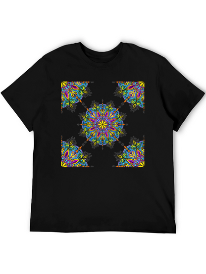Camiseta Negra Mandala Abstracta