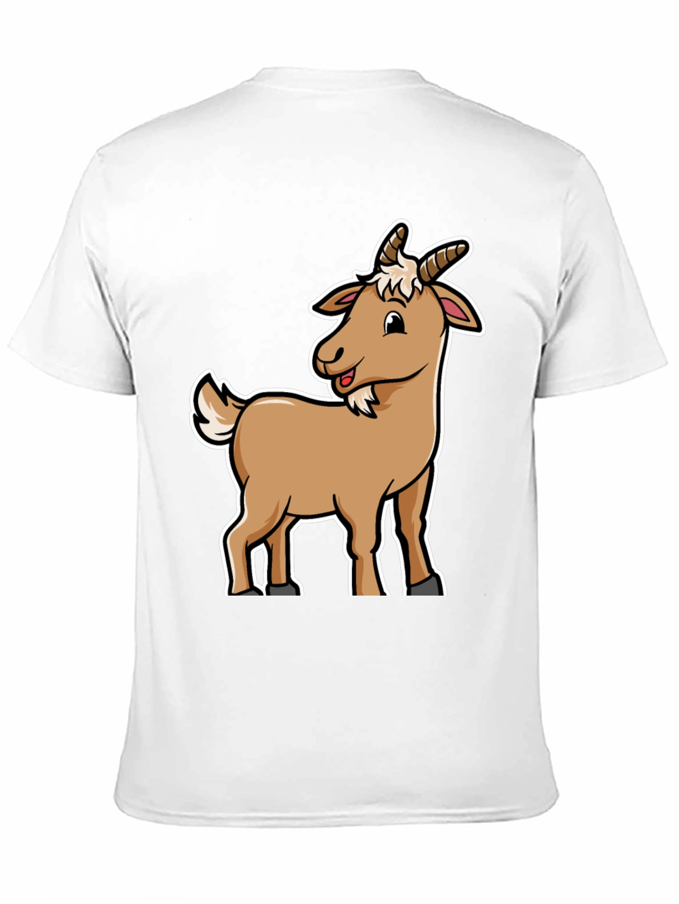 Camiseta Negra con Diseño de Cabra Divertida