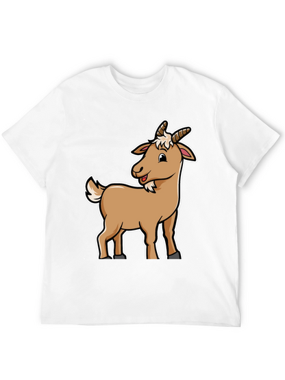 Camiseta Negra con Diseño de Cabra Divertida