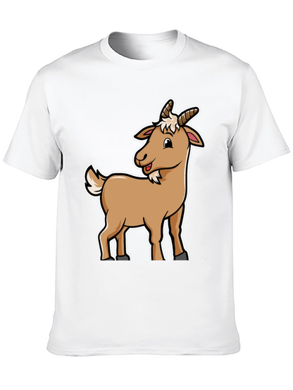 Camiseta Negra con Diseño de Cabra Divertida