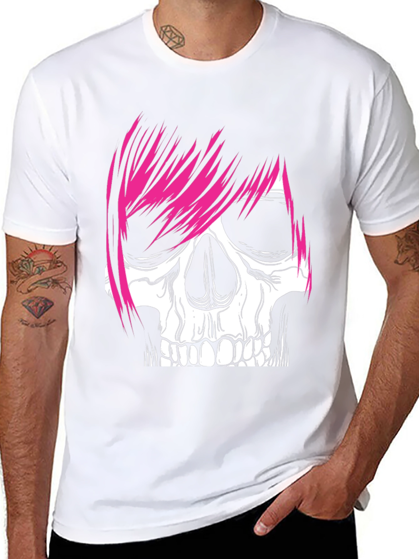 Camiseta Negra con Calavera Punk