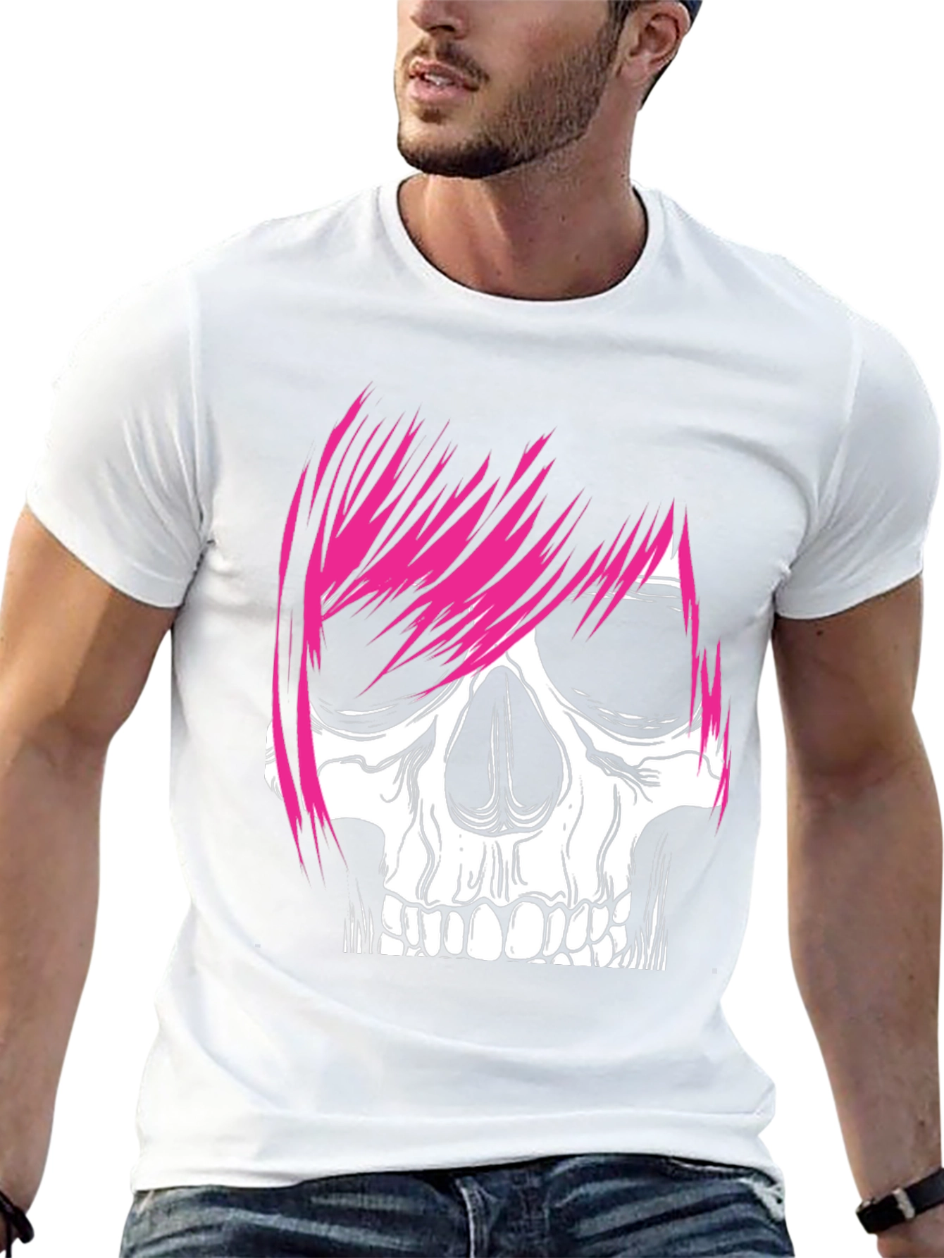 Camiseta Negra con Calavera Punk
