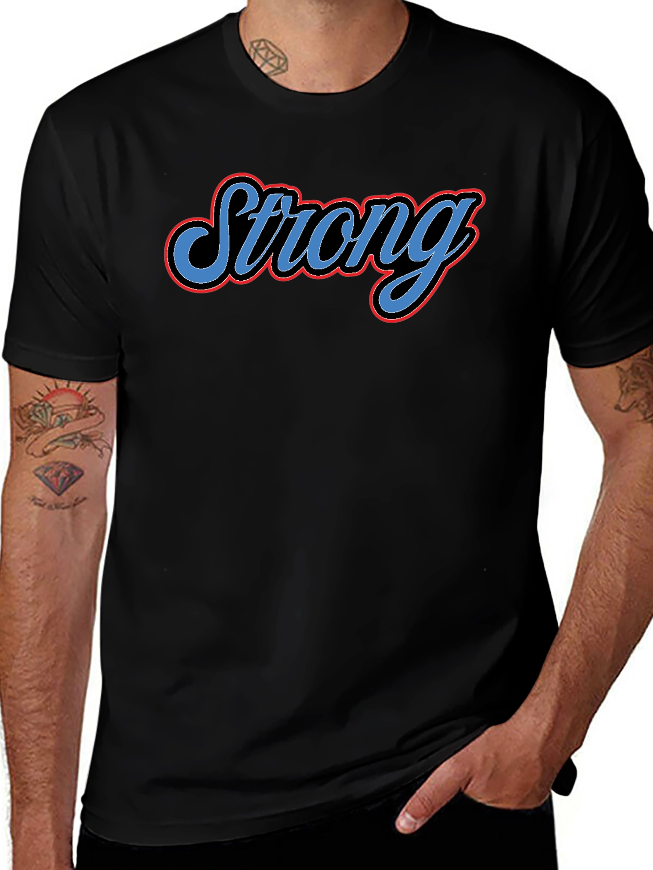 Camiseta Negra Strong para Hombre