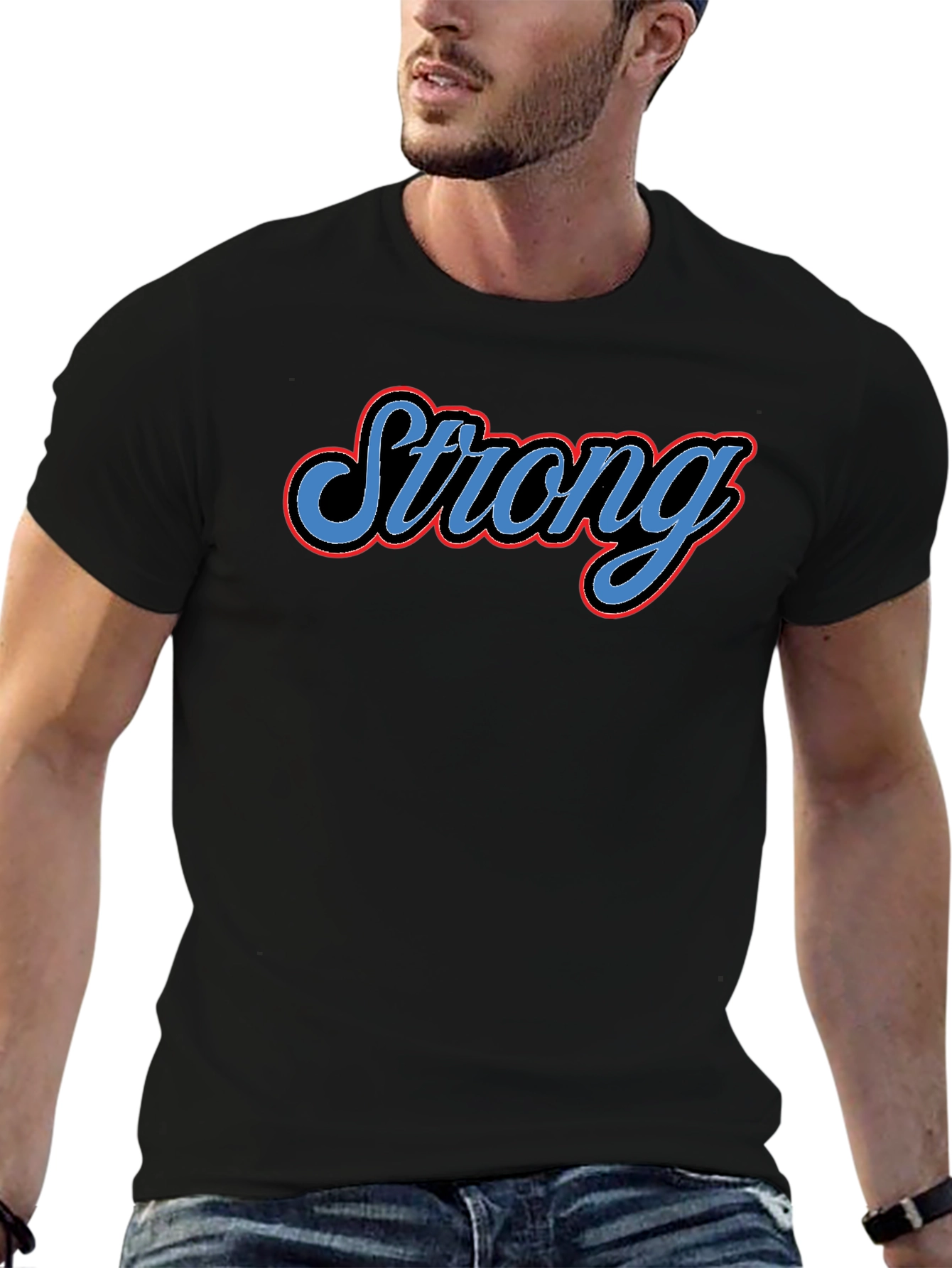 Camiseta Negra Strong para Hombre
