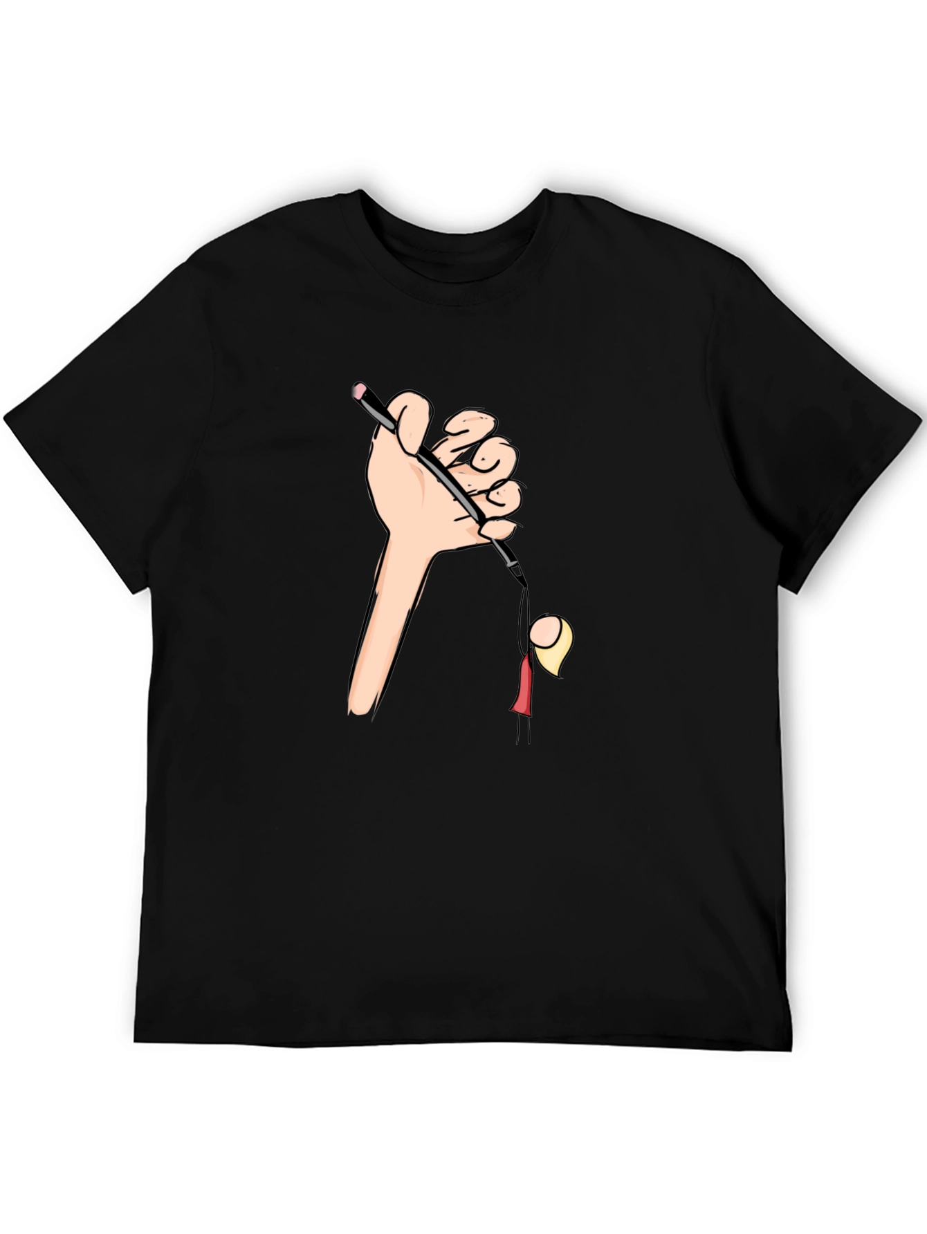Camiseta Negra Estampada: Humor Gráfico