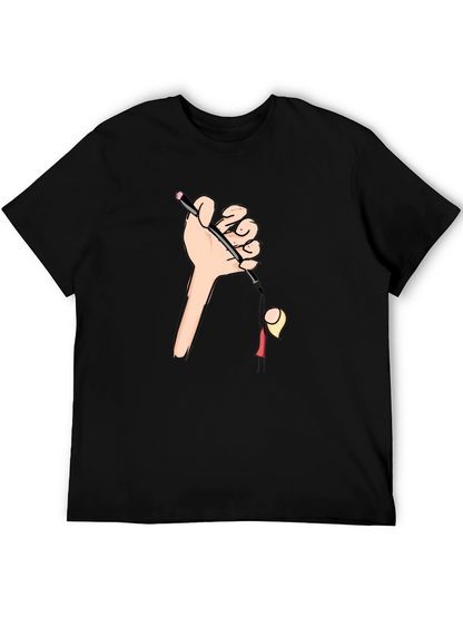 Camiseta Negra Estampada: Humor Gráfico