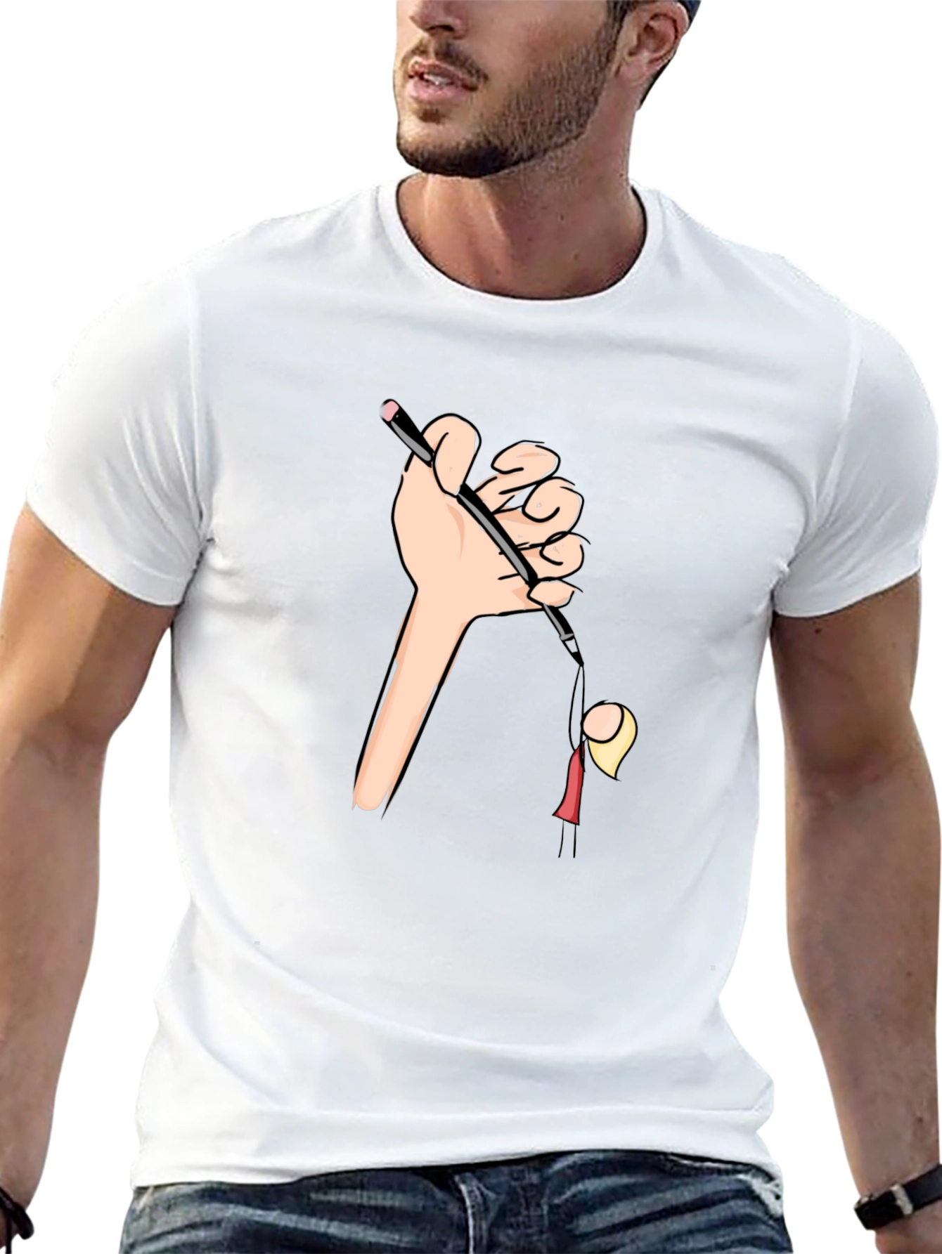 Camiseta Negra Estampada: Humor Gráfico