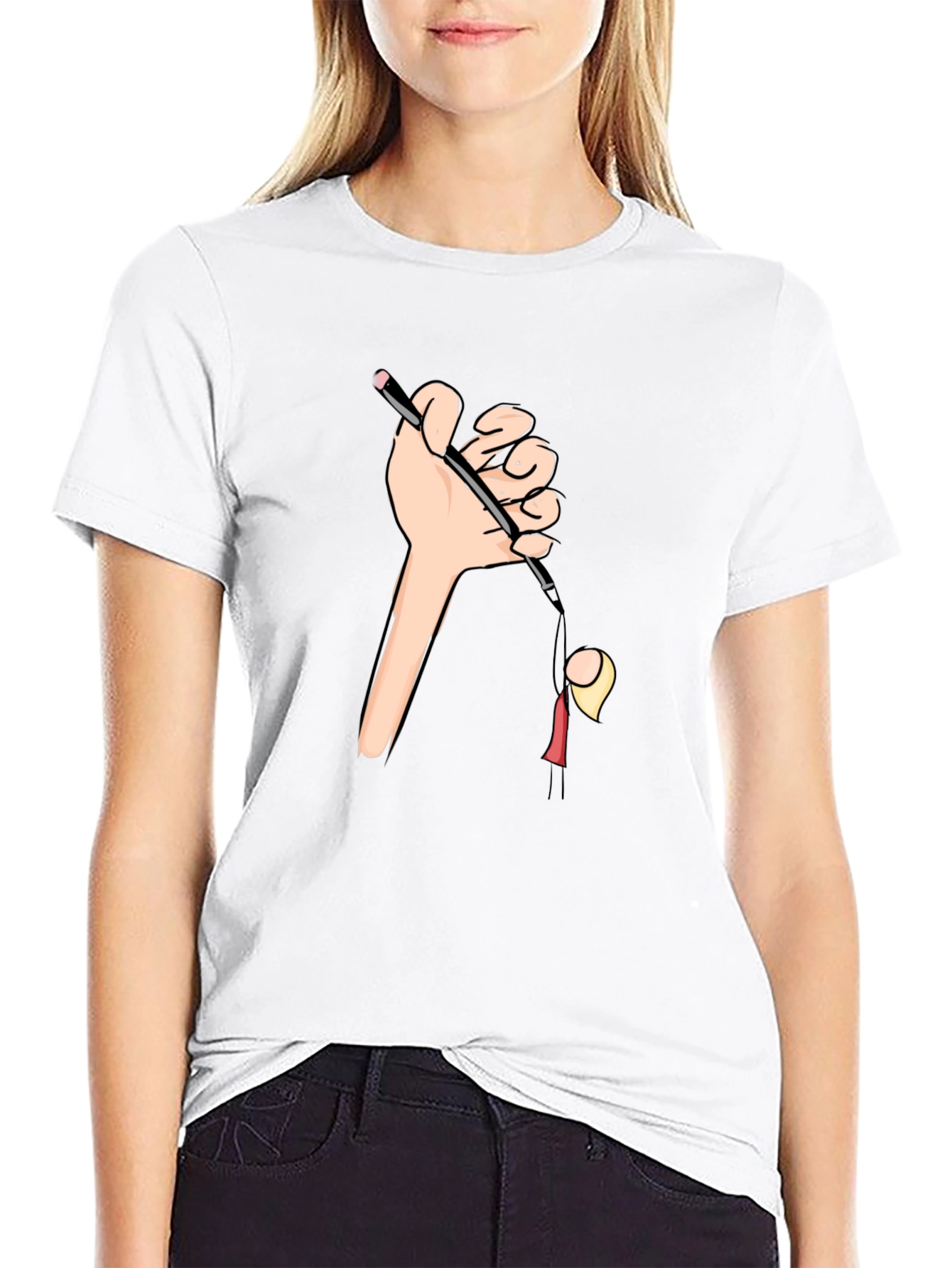 Camiseta Negra Estampada: Humor Gráfico