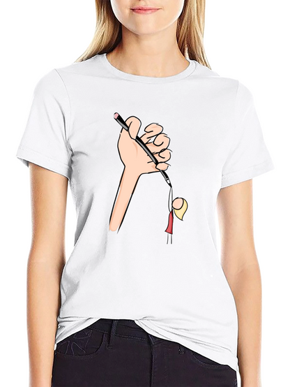 Camiseta Negra Estampada: Humor Gráfico