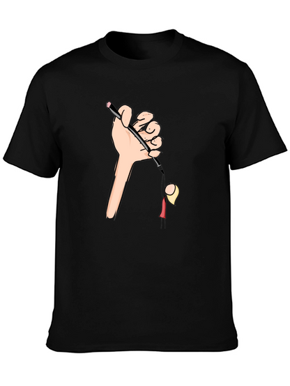 Camiseta Negra Estampada: Humor Gráfico