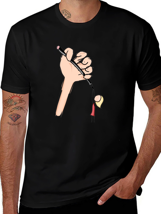 Camiseta Negra Estampada: Humor Gráfico