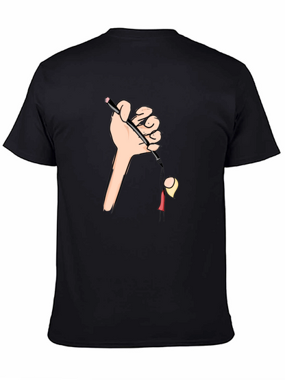 Camiseta Negra Estampada: Humor Gráfico