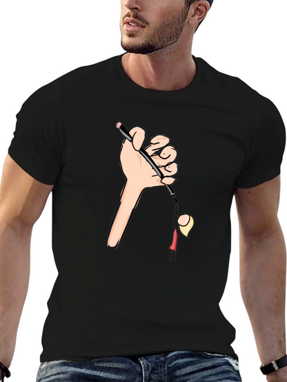 Camiseta Negra Estampada: Humor Gráfico