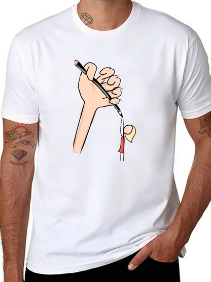 Camiseta Negra Estampada: Humor Gráfico