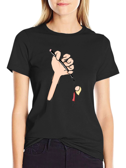 Camiseta Negra Estampada: Humor Gráfico