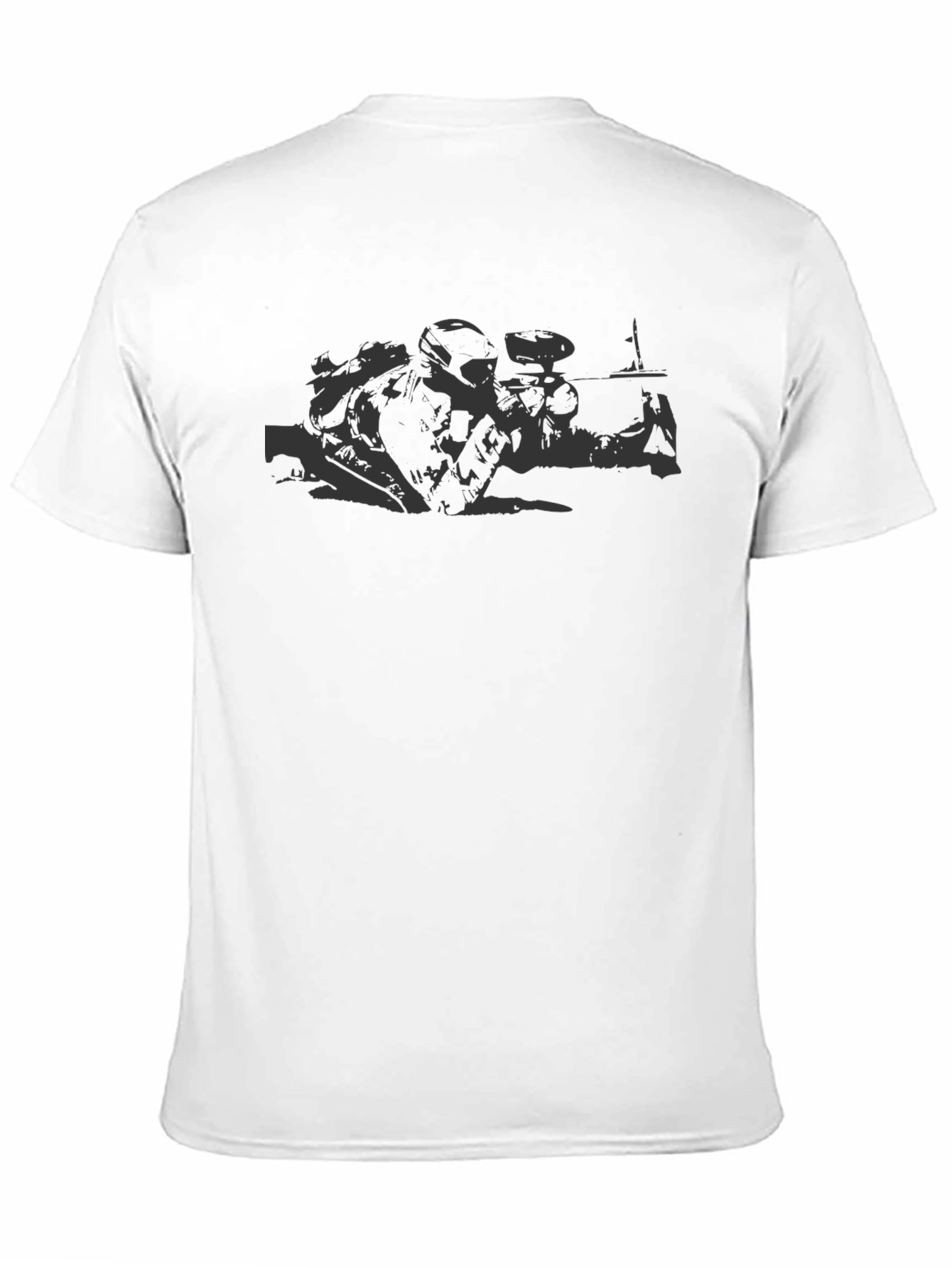 Camiseta Negra Estampada de Algodón