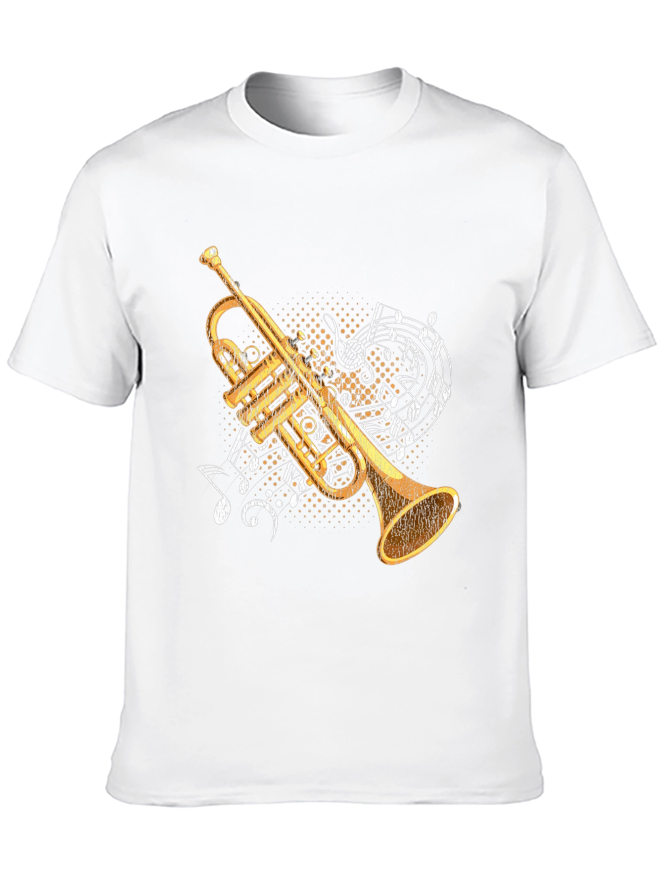 Camiseta Negra con Diseño de Trompeta Musical