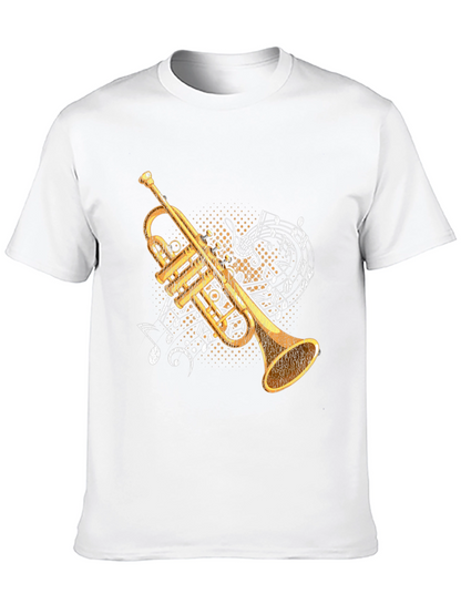 Camiseta Negra con Diseño de Trompeta Musical