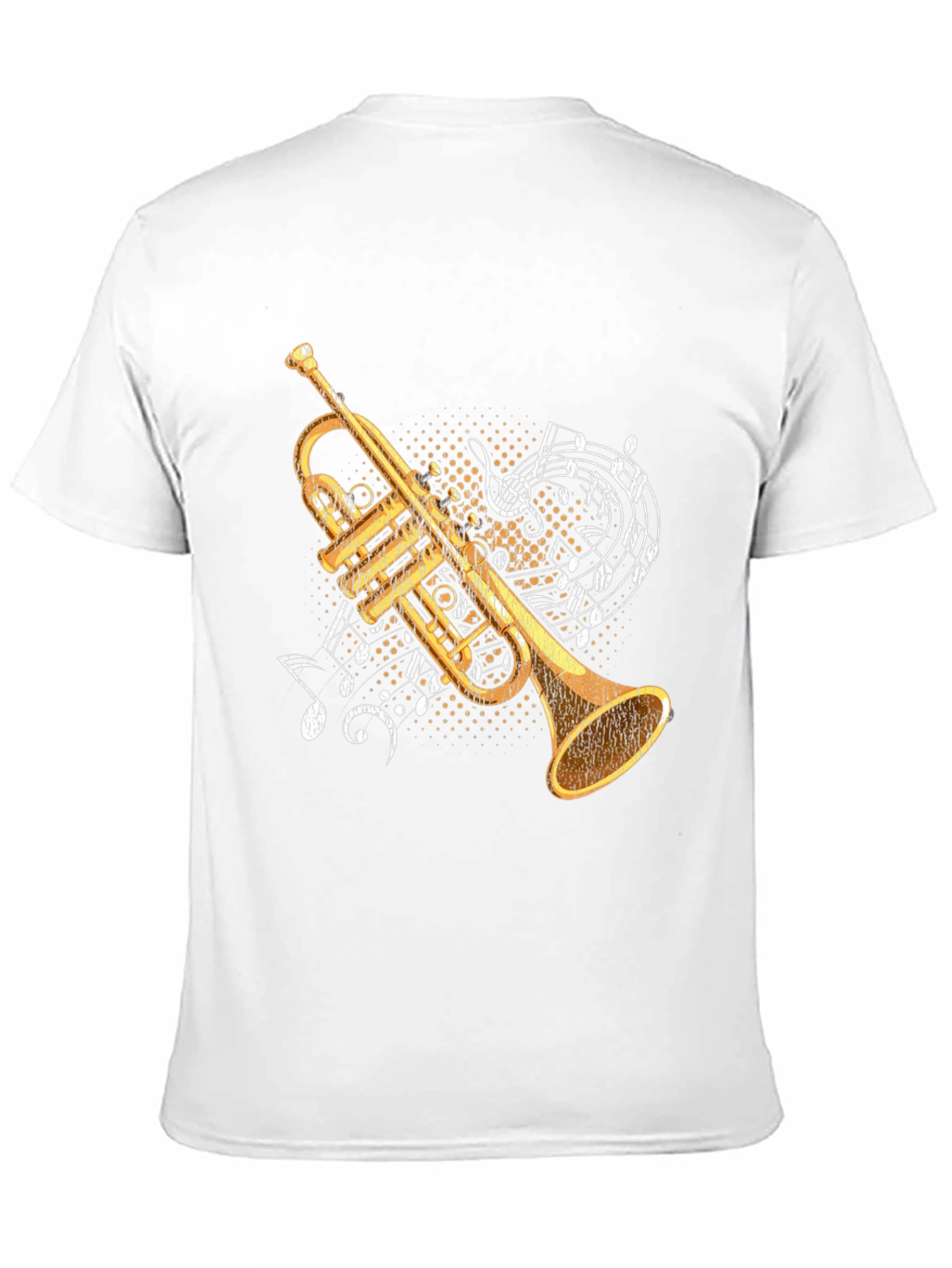 Camiseta Negra con Diseño de Trompeta Musical
