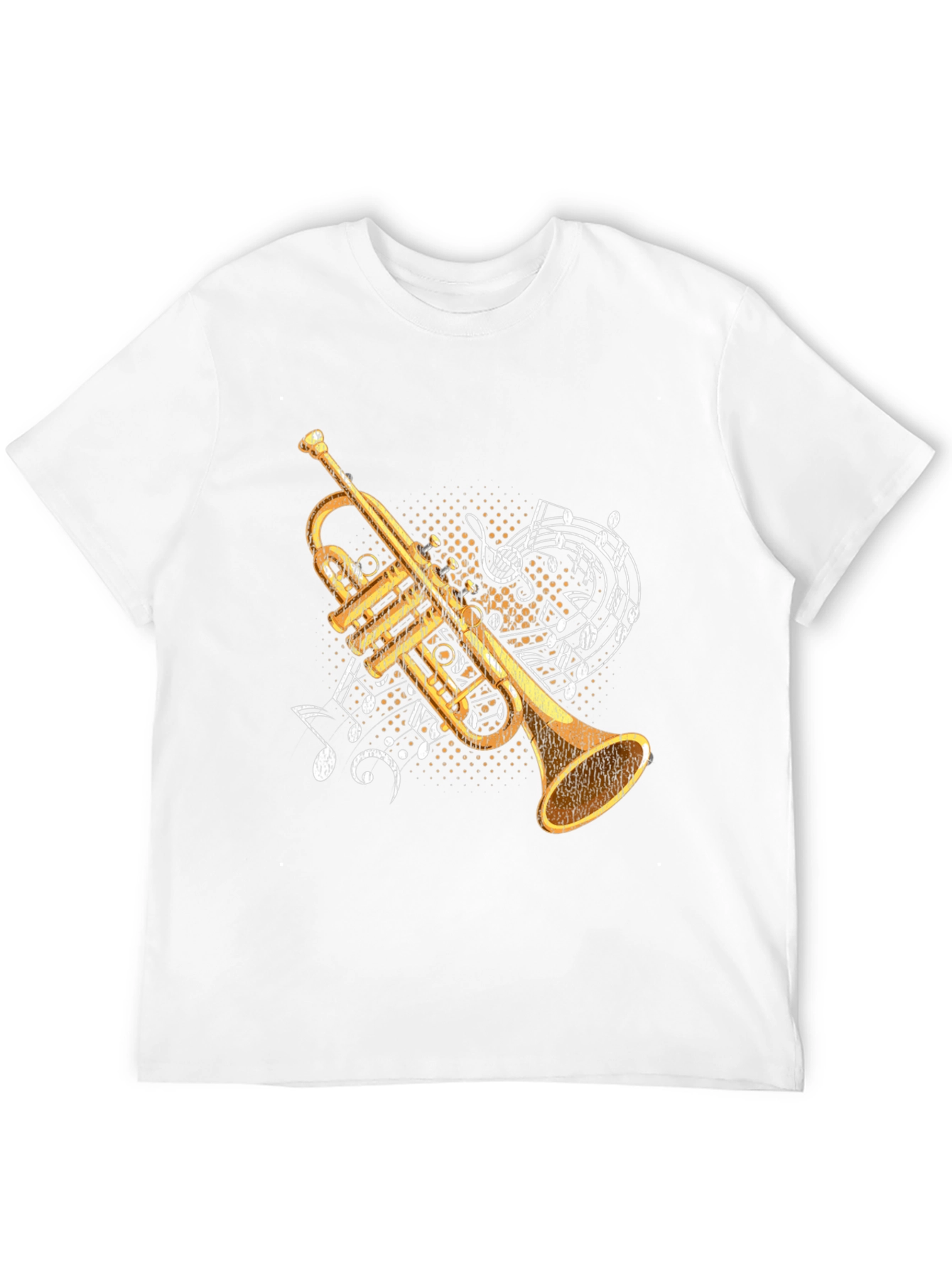 Camiseta Negra con Diseño de Trompeta Musical