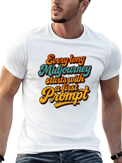 Camiseta Negra Estampada: Aventura Midjourney