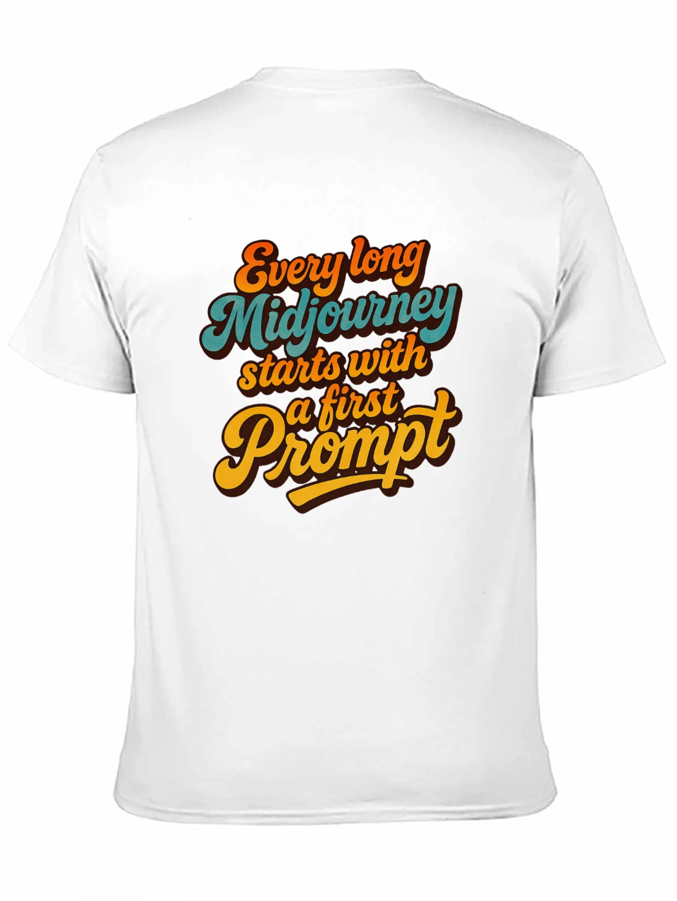 Camiseta Negra Estampada: Aventura Midjourney