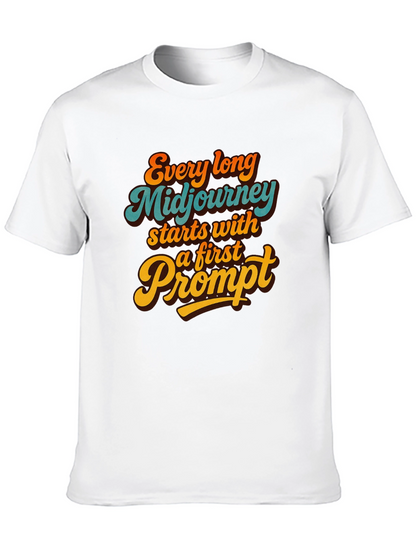 Camiseta Negra Estampada: Aventura Midjourney
